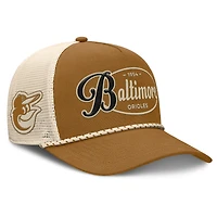 Men's Fanatics Brown Baltimore Orioles A-Frame Trucker Adjustable Hat