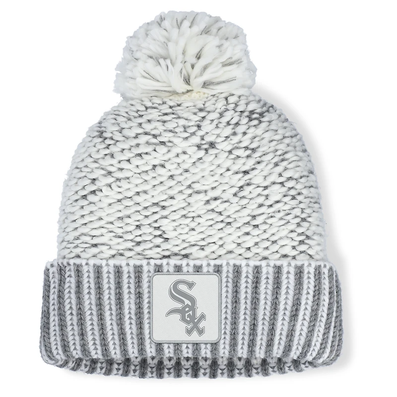 Women's Fanatics Heather Gray Chicago White Sox Hangtime Cuffed Knit with Pom