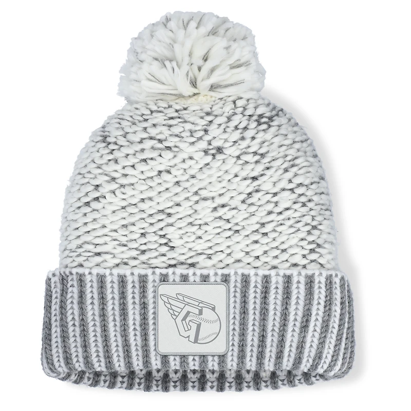 Women's Fanatics  Heather Gray Cleveland Guardians Hangtime Cuffed Knit with Pom