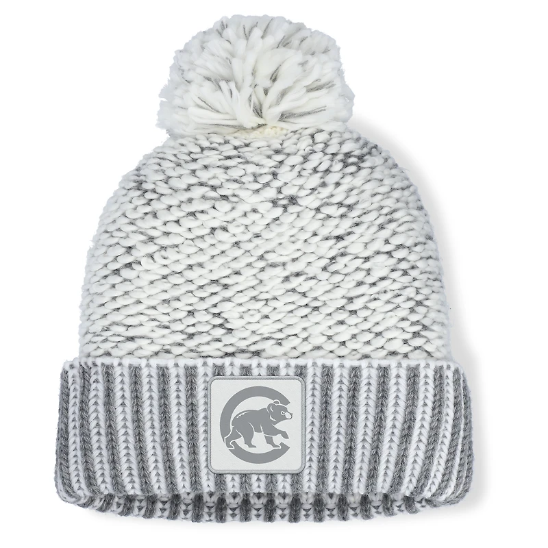 Women's Fanatics  Heather Gray Chicago Cubs Hangtime Cuffed Knit with Pom