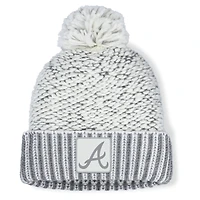 Women's Fanatics  Heather Gray Atlanta Braves Hangtime Cuffed Knit with Pom