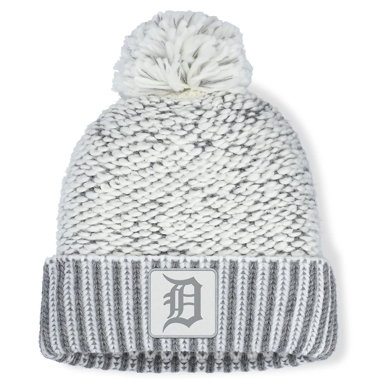 Women's Fanatics  Heather Gray Detroit Tigers Hangtime Cuffed Knit with Pom
