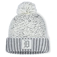 Women's Fanatics  Heather Gray Detroit Tigers Hangtime Cuffed Knit with Pom