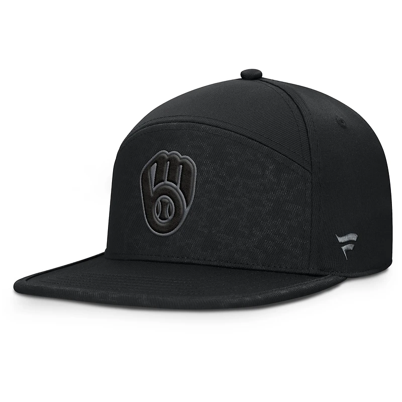 Men's Fanatics Black Milwaukee Brewers Platoon Snapback Hat