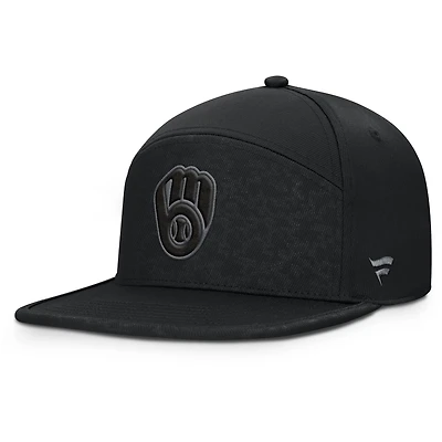 Men's Fanatics Black Milwaukee Brewers Platoon Snapback Hat
