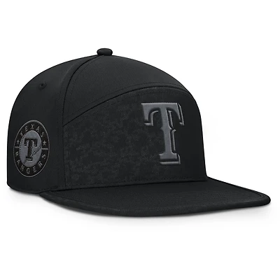Men's Fanatics Black Texas Rangers Platoon Adjustable Hat
