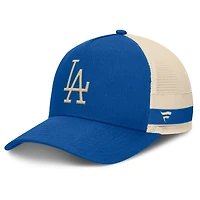 Men's Fanatics Royal/Natural Los Angeles Dodgers Inherited Side Stripe Trucker Adjustable Hat