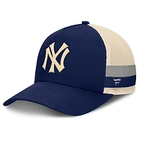 Men's Fanatics Navy/Natural New York Yankees Inherited Side Stripe Trucker Adjustable Hat