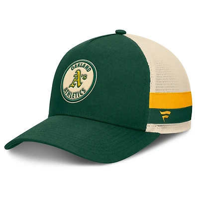 Men's Fanatics Green/Natural Athletics Inherited Side Stripe Trucker Adjustable Hat