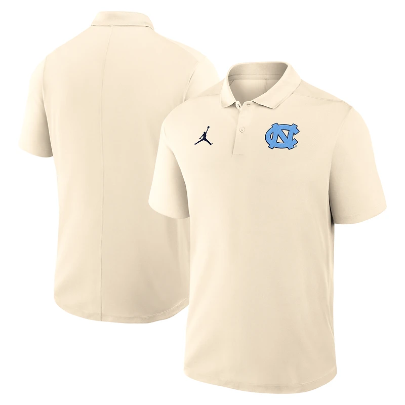 Men's Jordan Brand Tan North Carolina Tar Heels Primary Logo Victory Performance Polo