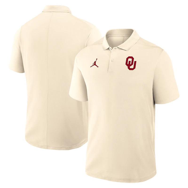 Men's Jordan Brand Tan Oklahoma Sooners Primary Logo Victory Performance Polo