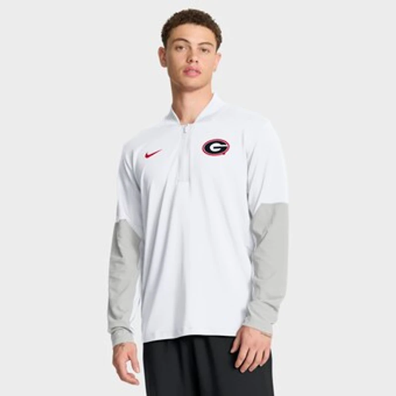 Men's Nike White Georgia Bulldogs One Goal Performance Half-Zip Pullover