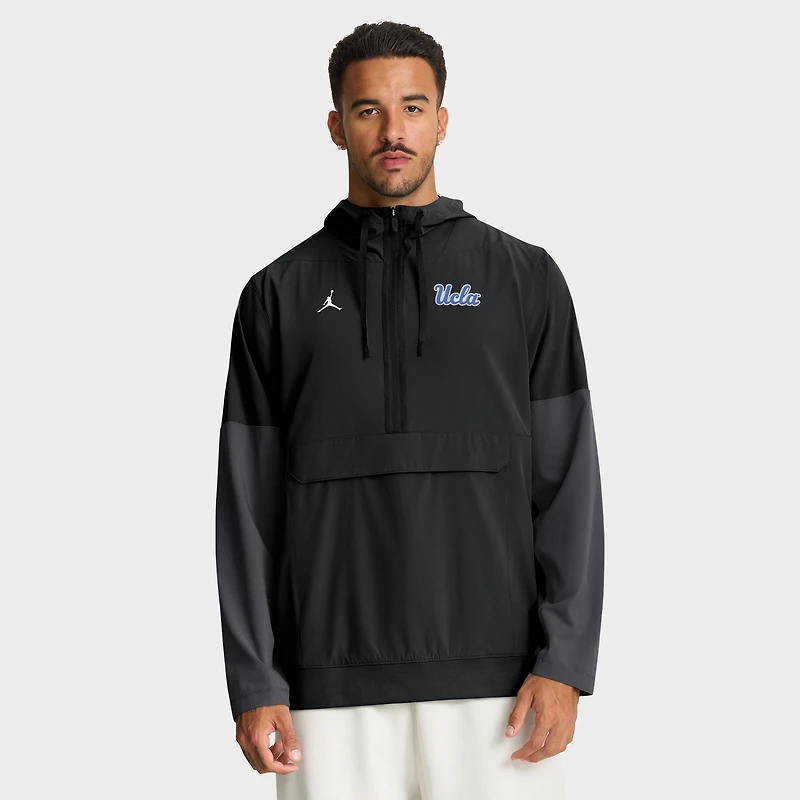 Men's Nike Black UCLA Bruins Anorak Half-Zip Hoodie Jacket