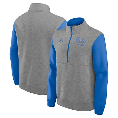 Men's Jordan Brand Heather Gray UCLA Bruins Club Fleece Half-Zip Pullover