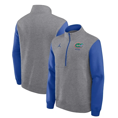 Men's Jordan Brand Heather Gray Florida Gators Club Fleece Half-Zip Pullover