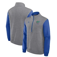 Men's Jordan Brand Heather Gray Florida Gators Club Fleece Half-Zip Pullover
