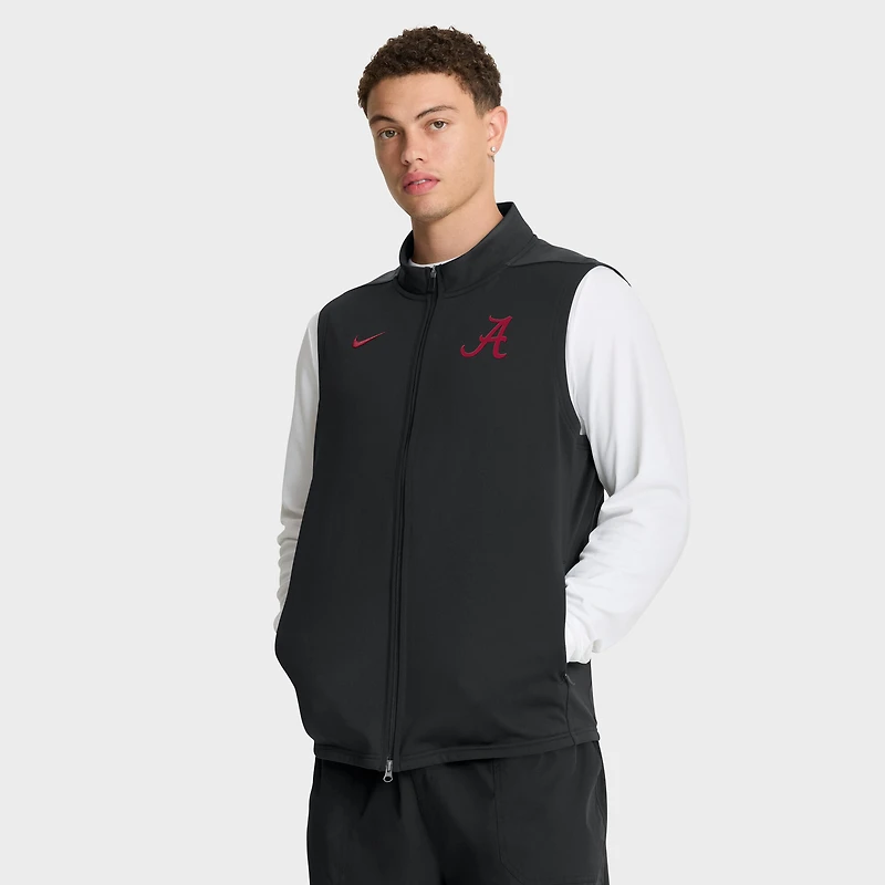 Men's Nike Black Alabama Crimson Tide Primetime Victory Performance Full-Zip Vest