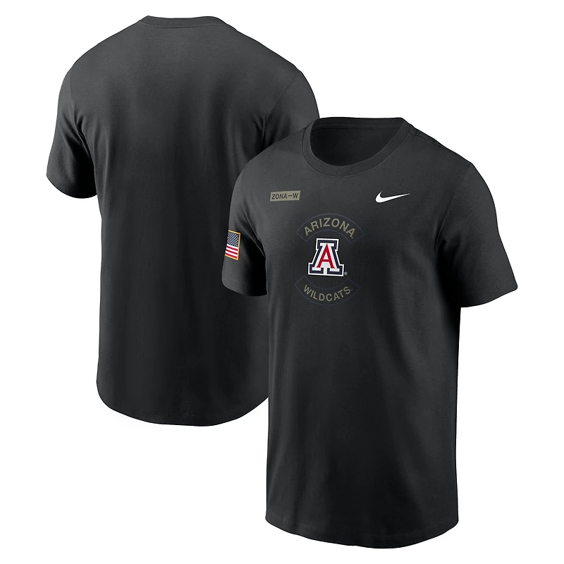 Men's Nike Black Arizona Wildcats 2025 Military Appreciation Dri-FIT T-Shirt