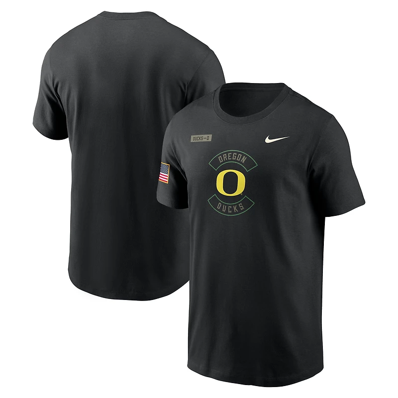 Men's Nike Black Oregon Ducks 2025 Military Appreciation Dri-FIT T-Shirt