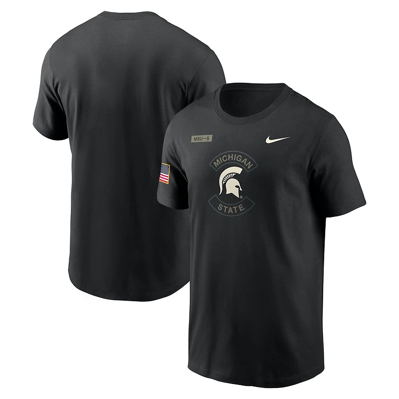 Men's Nike Black Michigan State Spartans 2025 Military Appreciation Dri-FIT T-Shirt