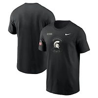 Men's Nike Black Michigan State Spartans 2025 Military Appreciation Dri-FIT T-Shirt