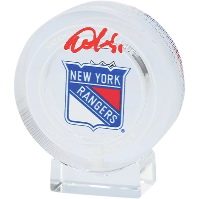 Igor Shesterkin New York Rangers Autographed Crystal Puck Filled with Ice from a New York Rangers Game During the 2023-2024 Season