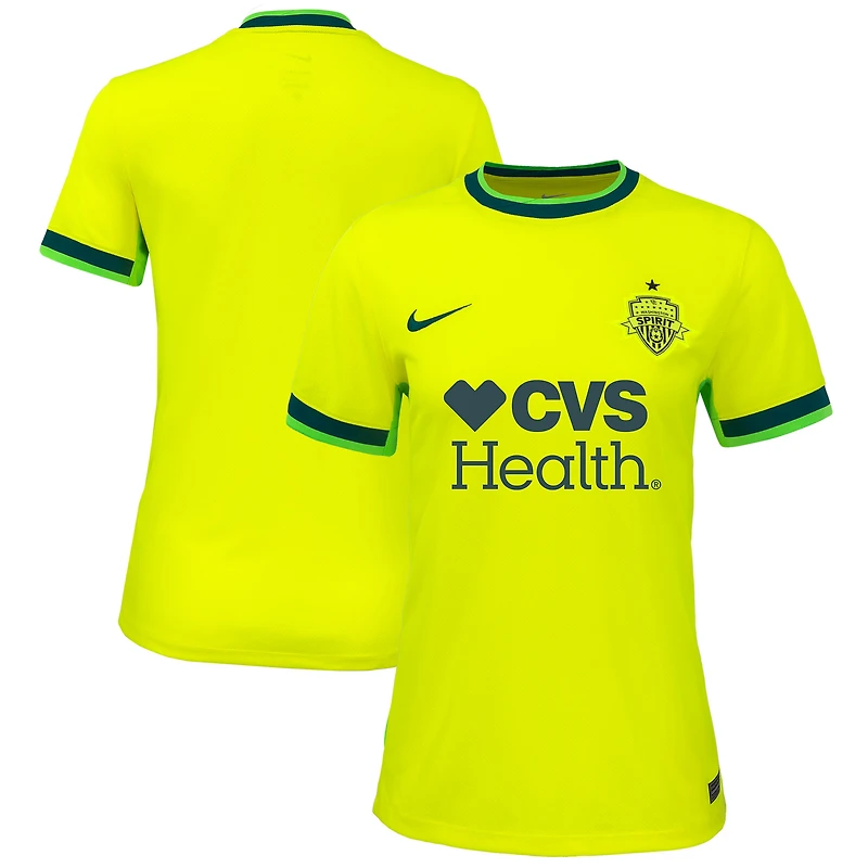 Women's Nike Yellow Washington Spirit 2025 The Shockwave Kit Stadium Replica Jersey