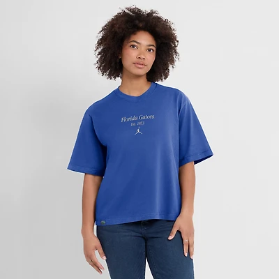 Women's Jordan Brand Royal Florida Gators Established Tag Boxy T-Shirt