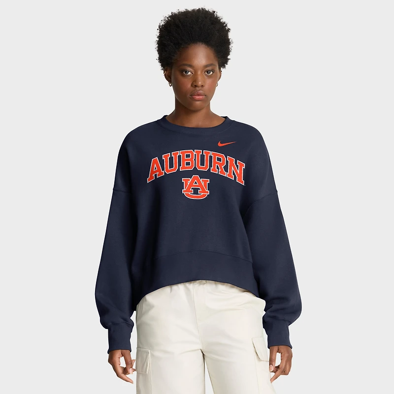 Women's Nike Navy Auburn Tigers Oversized Phoenix Arch Pullover Sweatshirt