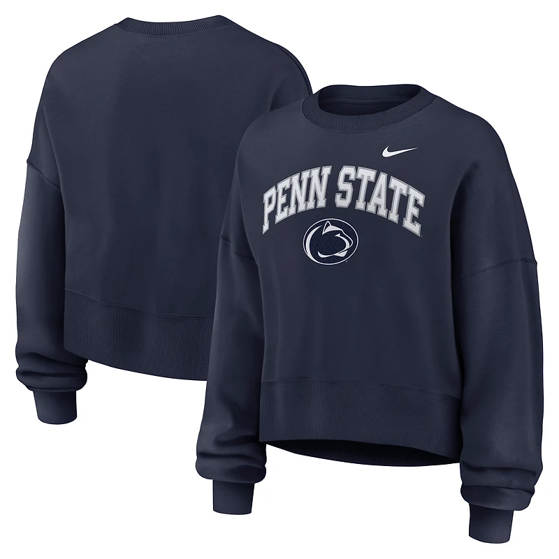 Women's Nike Navy Penn State Nittany Lions Oversized Phoenix Arch Pullover Sweatshirt