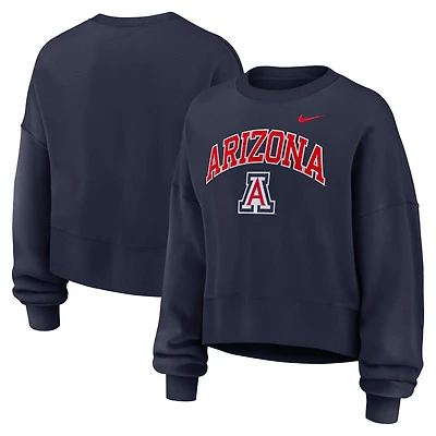Women's Nike Navy Arizona Wildcats Oversized Phoenix Arch Pullover Sweatshirt