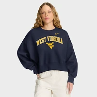 Women's Nike Navy West Virginia Mountaineers Oversized Phoenix Arch Pullover Sweatshirt