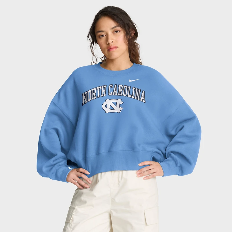 Women's Nike Carolina Blue North Tar Heels Oversized Phoenix Arch Pullover Sweatshirt