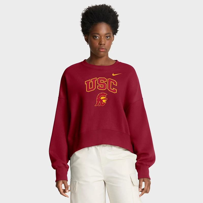 Women's Nike Cardinal USC Trojans Oversized Phoenix Arch Pullover Sweatshirt