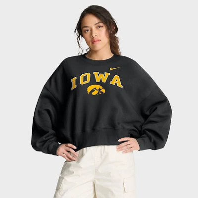 Women's Nike Black Iowa Hawkeyes Oversized Phoenix Arch Pullover Sweatshirt