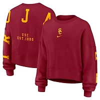 Women's Nike Cardinal USC Trojans Oversized Phoenix Pullover Sweatshirt