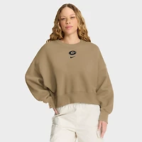 Women's Nike Tan Georgia Bulldogs Oversized Phoenix Pullover Sweatshirt