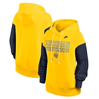 Women's Nike Maize/Navy Michigan Wolverines Oversized Legacy Phoenix Pullover Hoodie