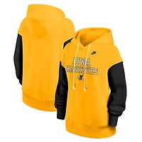 Women's Nike Gold/Black Iowa Hawkeyes Oversized Legacy Phoenix Pullover Hoodie