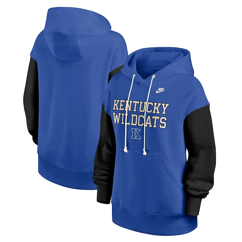 Women's Nike Royal/Black Kentucky Wildcats Oversized Legacy Phoenix Pullover Hoodie