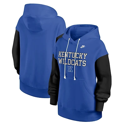 Women's Nike Royal/Black Kentucky Wildcats Oversized Legacy Phoenix Pullover Hoodie