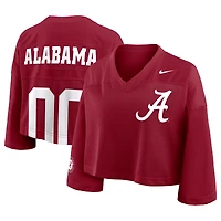 Women's Nike Crimson Alabama Crimson Tide Cropped Mesh Dri-FIT Fashion Jersey