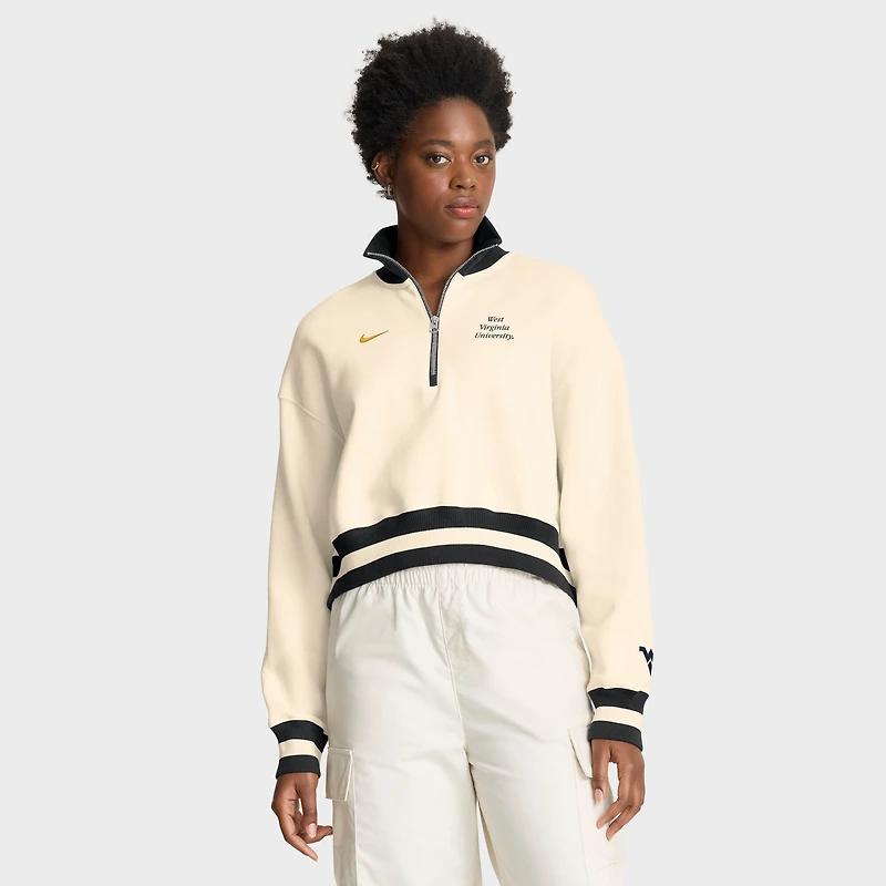 Women's Nike Tan West Virginia Mountaineers Legacy Half-Zip Sweatshirt