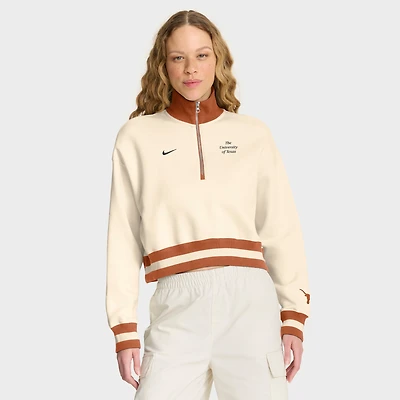 Women's Nike Tan Texas Longhorns Legacy Half-Zip Sweatshirt