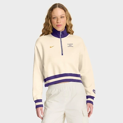 Women's Nike Tan LSU Tigers Legacy Half-Zip Sweatshirt