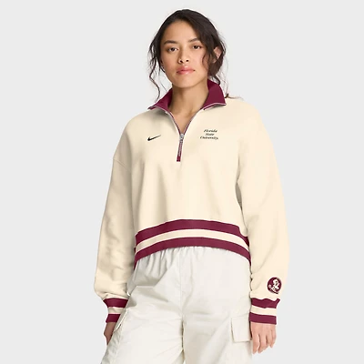 Women's Nike Tan Florida State Seminoles Legacy Half-Zip Sweatshirt