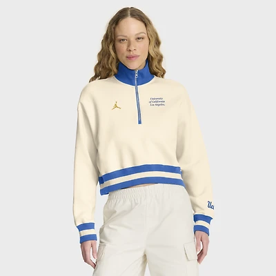 Women's Jordan Brand Tan UCLA Bruins Legacy Half-Zip Sweatshirt