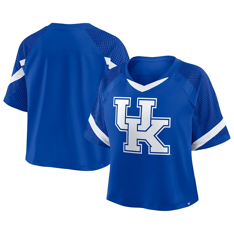 Women's Fanatics Royal Kentucky Wildcats Oversized Raglan V-Neck Fashion Jersey
