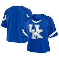Women's Fanatics Royal Kentucky Wildcats Oversized Raglan V-Neck Fashion Jersey