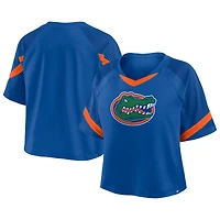 Women's Fanatics Royal Florida Gators Oversized Raglan V-Neck Fashion Jersey